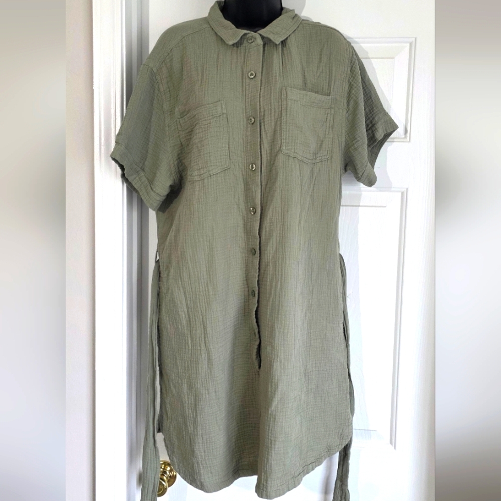 Weatherproof Vintage Ladies' Gauze Dress, Green, Size L